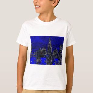 T-shirt Blue Pop Art New York