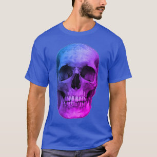 T-shirt Blue Pop Art Retro Crâne stylé
