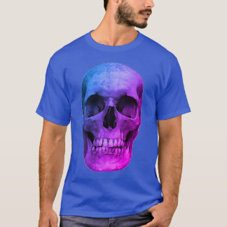 T-shirt Blue Pop Art Retro Crâne stylé