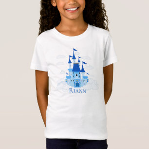 T-Shirt Blue Princess Castle Personnalisée Fille