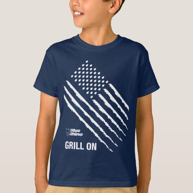 T-shirt Blue Rhino "American Flag : Grill On" Kid's (Devant)