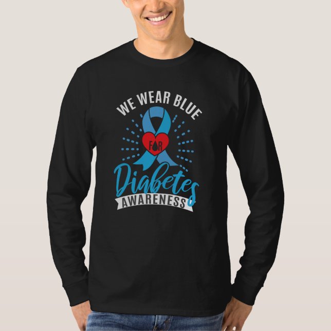 T-shirt Blue Ribbon Diabetes Warrior Support Diabetes Awar (Devant)