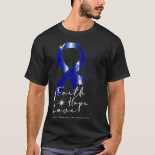 T-shirt Blue Ribbon Faith Hope Love Colon Cancer Sensibili