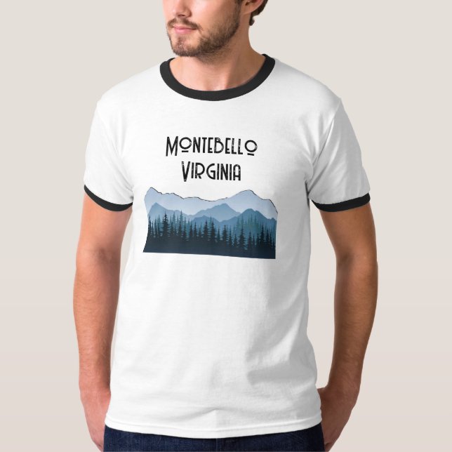 T-shirt Blue Ridge Mountains, Montebello personnalisable (Devant)