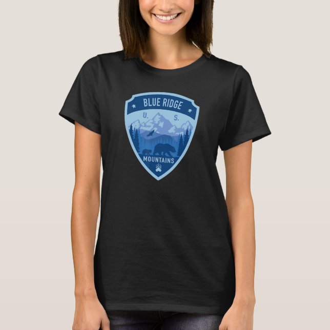T-shirt Blue Ridge Mountains USA Design (Devant)