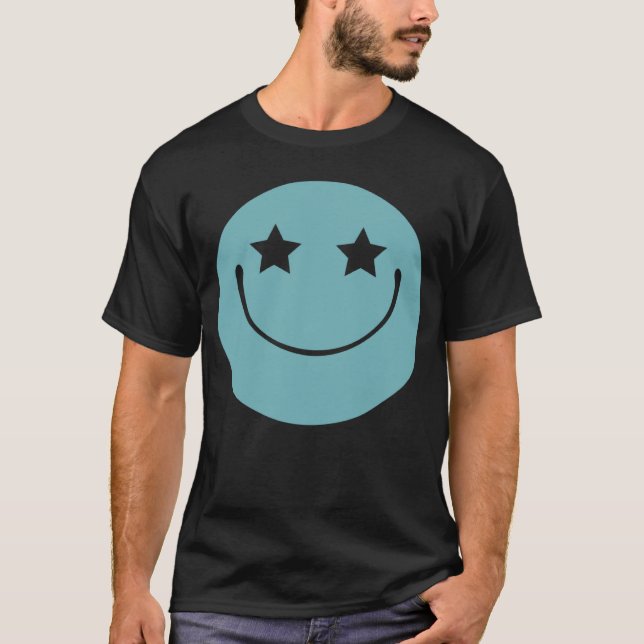 T-shirt Blue Smile Face Happy  Smiling Face Cute Peace Kid (Devant)
