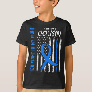 T-shirt Blue Son combat est ma lutte contre le diabète