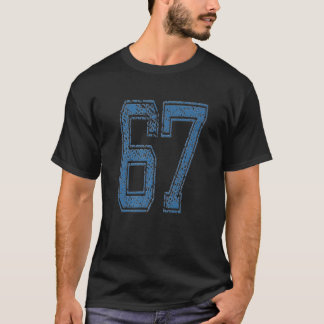 T-shirt Blue Sports Team Numéro 67/ No. Soixante-sept / An