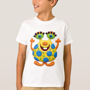 T-shirt Blue Spotted Yellow Monster