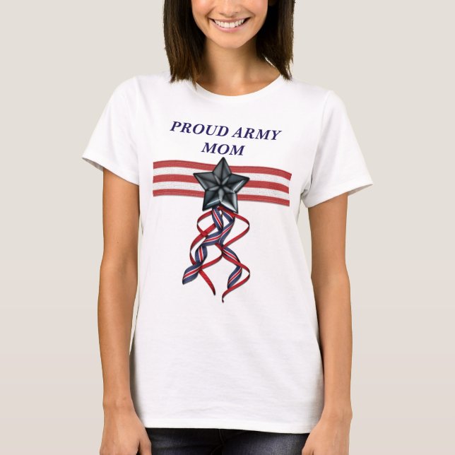 T-shirt Blue Star Ribbon Prouve Army Mom (Devant)