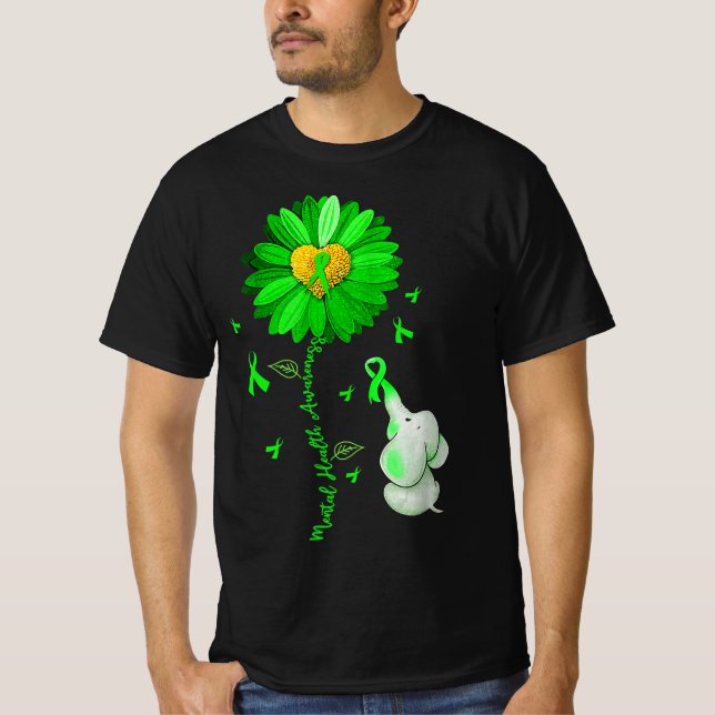 T-shirt Blue Sunflower Elephan Outdoor Propage Santé menta (Devant)