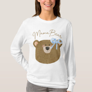 T-shirt Blue Teddy Bearly Wait Mama Bear Boy Baby shower