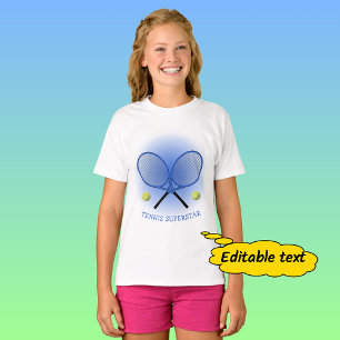 T-shirt Blue tennis star ajouter un nom ou un texte
