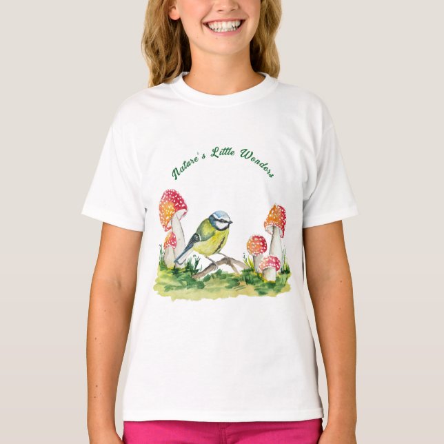 T-shirt Blue Tit and Fly Agaric in a Forest Clearing (Devant)