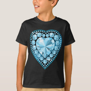 T-shirt Blue Topaz Gem Heart