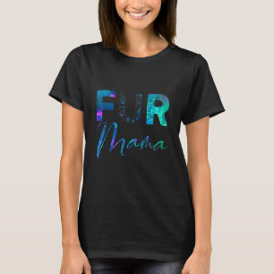 T-shirt Blue turquoise pourpre Fur maman empreinte de patt