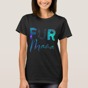 T-shirt Blue turquoise pourpre Fur maman empreinte de patt