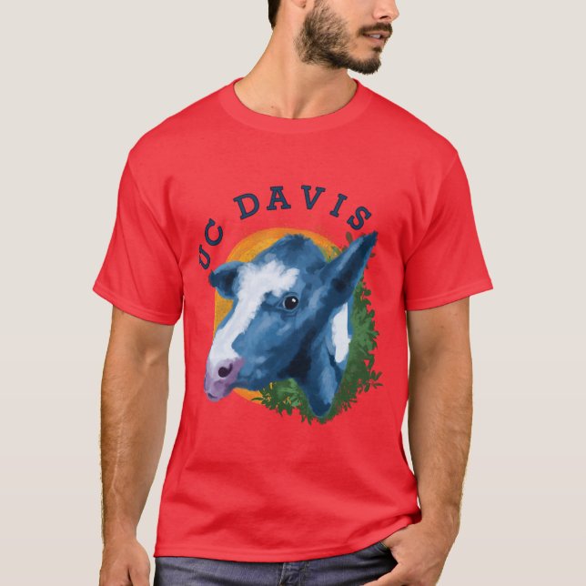 T-shirt Blue UC Davis Cow (Devant)