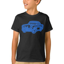 Blue Vintage Car Illustration