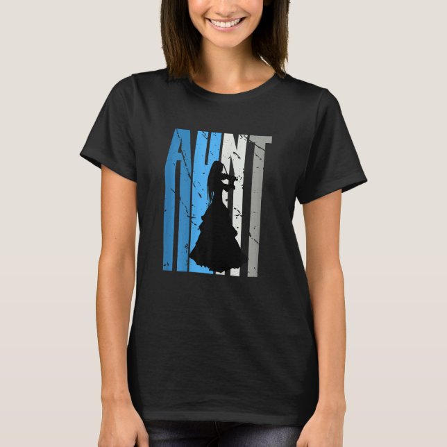 T-shirt Blue Violin Aunt Violinist Plays The Violin Musica (Devant)