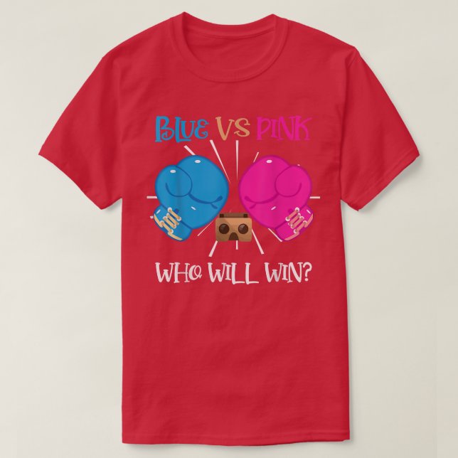T-shirt Blue vs Pink Boing Gender Reveal party Ideal  (Design devant)