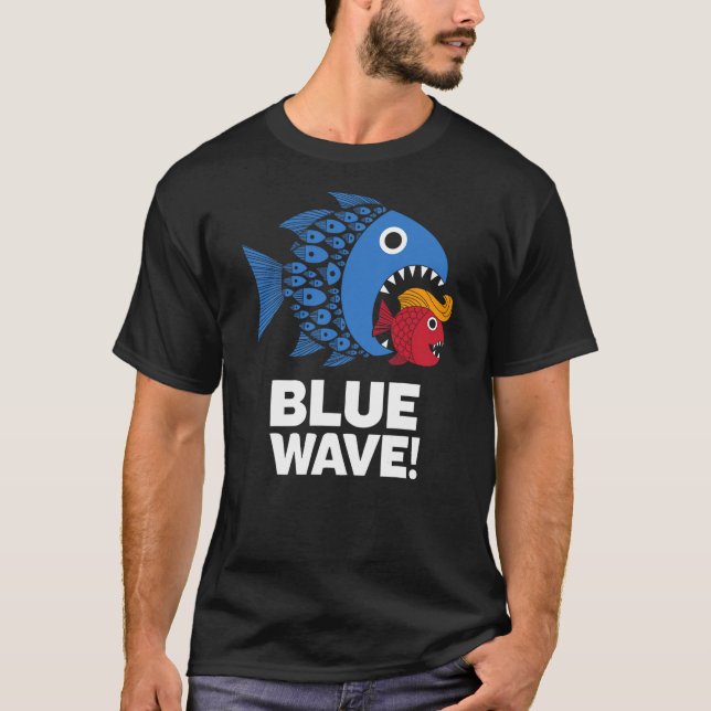 T-shirt Blue Wave Kamala Funny Big Fish Eat Little Fish Tr (Devant)