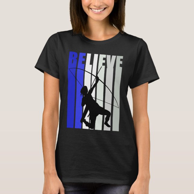 T-shirt Blue Womens Believe Archery Inspirational Archer G (Devant)