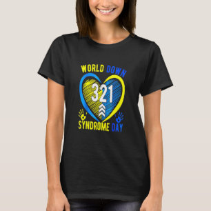 T-shirt Blue Yellow Heart 21 World Down Syndrome Sensibili