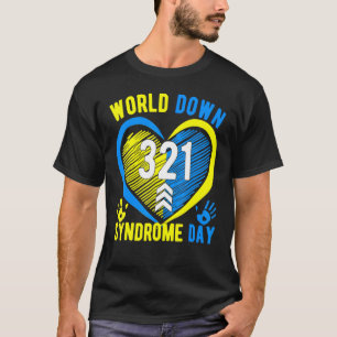 T-shirt Blue Yellow Heart 21 World Down Syndrome Sensibili