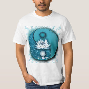 T-shirt Blue Yin Yang Lotus