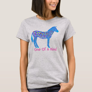 T-shirt Blue Zebra Dots Stripes Un Des Animaux Amusants