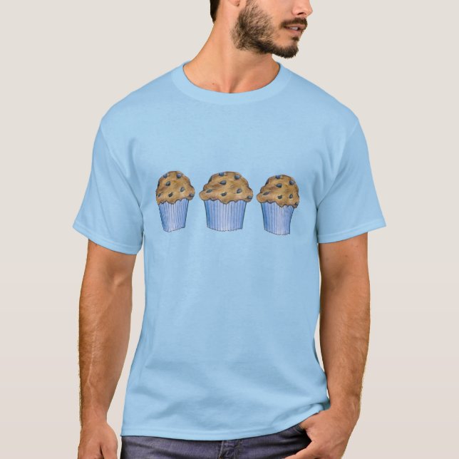 T-shirt Blueberry Muffins Blue Breakfast Muffin Tee - shir (Devant)