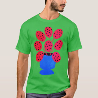 T-shirt Blueberry Vase Français Fuchsia Vases Feuilles Stu