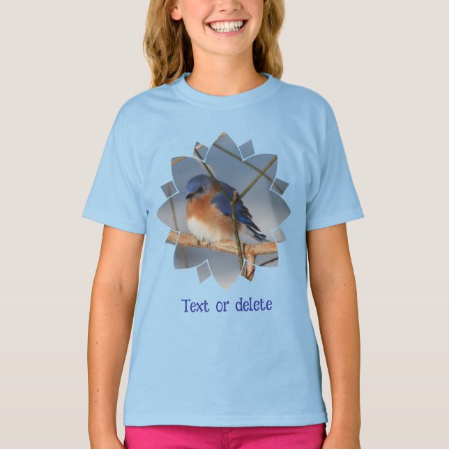 T-shirt Bluebird In Winter Personalized  (Devant)