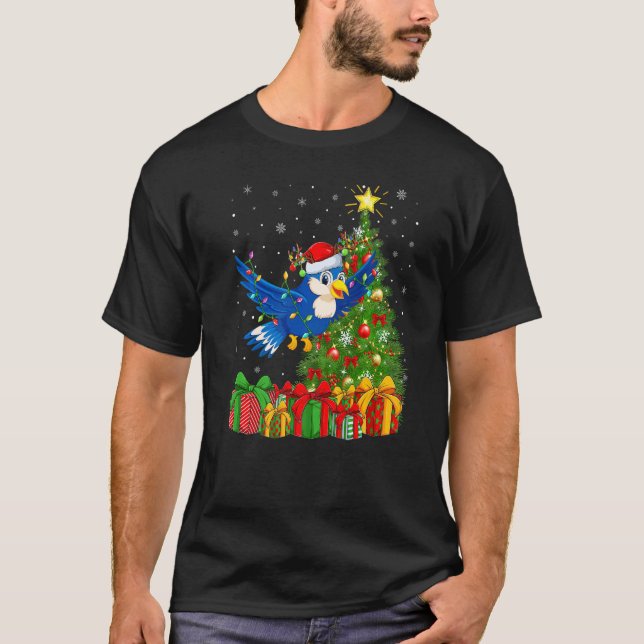 T-shirt Bluebird  Xmas Holiday Santa Bluebird Christmas Tr (Devant)