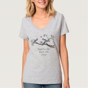 T-shirt Bluebirds Happily Ever After  Bride Tee #2