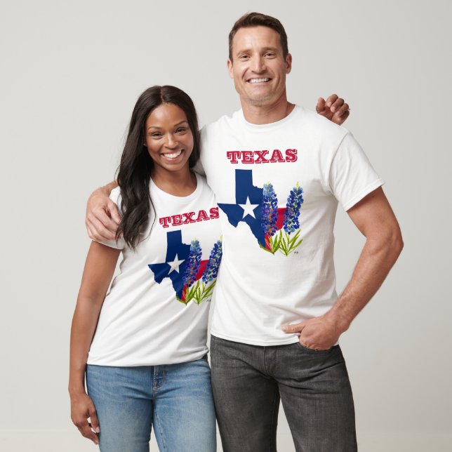 T-shirt Bluebonnets Fleurs Bleues Texas Texan State Floral (Unisexe)
