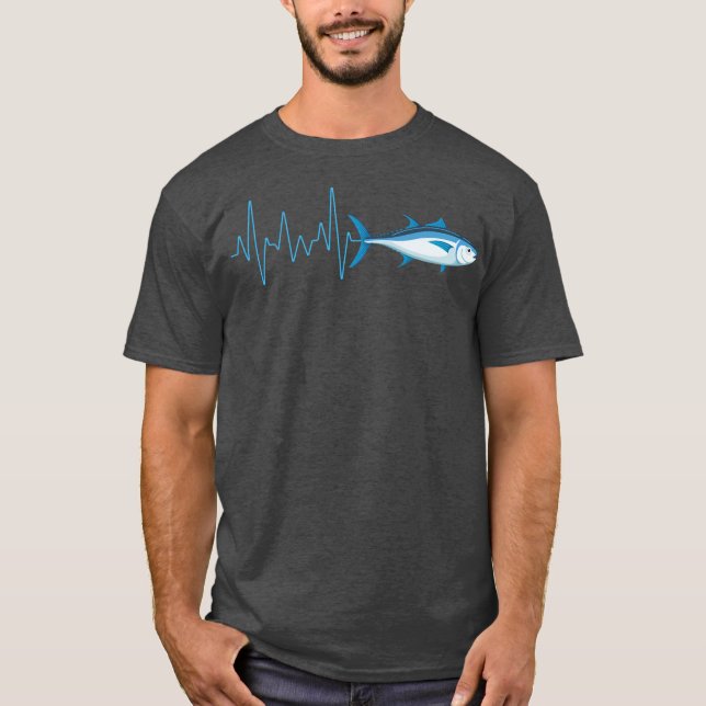 T-shirt Bluefin Tuna Heartbeat EKG Pulseline Deep Sea (Devant)