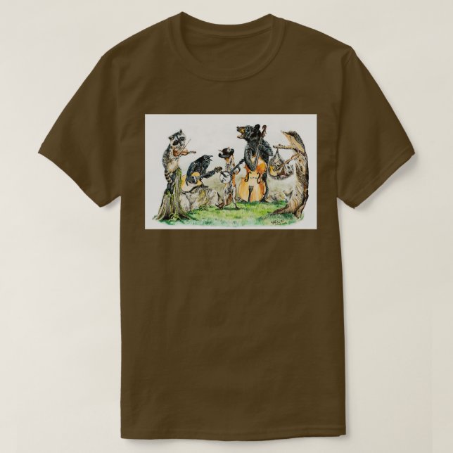 T-shirt Bluegrass Gang musique animale sauvage  (Design devant)