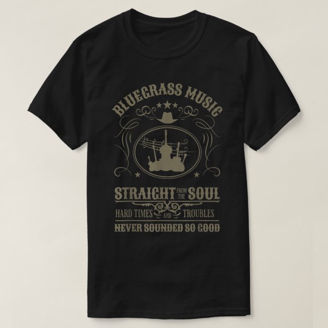T-shirt Bluegrass Music Straight From The Soul  (Design devant)