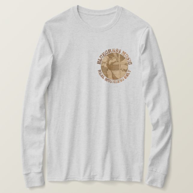 T-shirt Bluegrass Musique Réels Musiciens Seulement Joueur (Design devant)