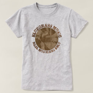 T-shirt Bluegrass Musique Réels Musiciens Seulement Joueur