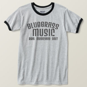T-shirt Bluegrass Musique Réels Musiciens Seulement Vieux