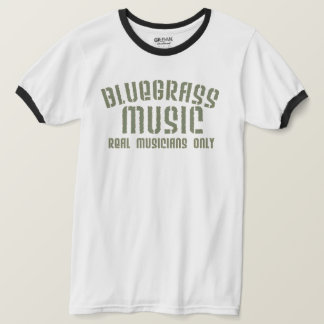 T-shirt Bluegrass Musique Réels Musiciens Seulement Vieux 