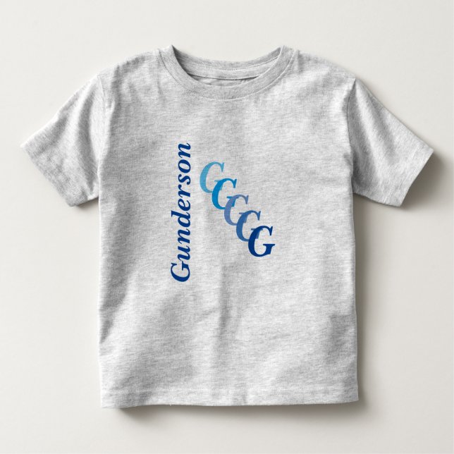T-shirt - BlueName et initiales décalées (Devant)