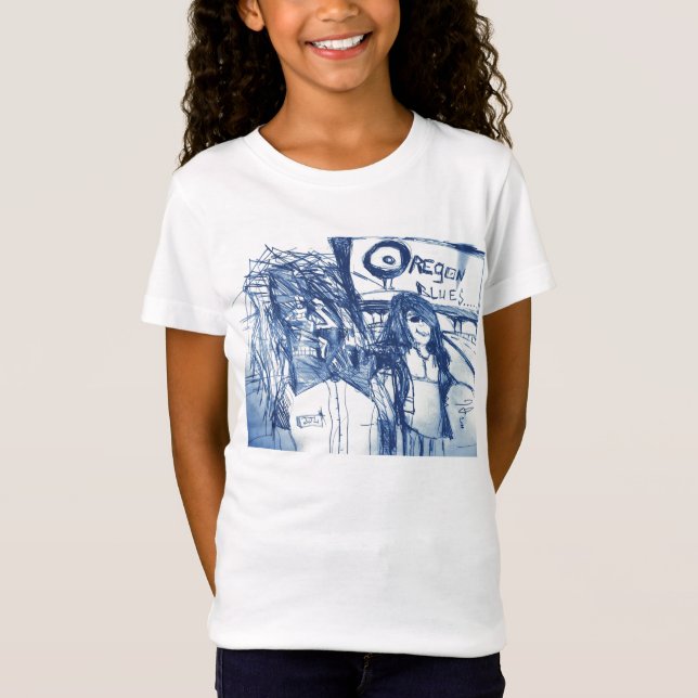 T-Shirt BLUES DE L'OREGON AVEC EPouvante (Devant)