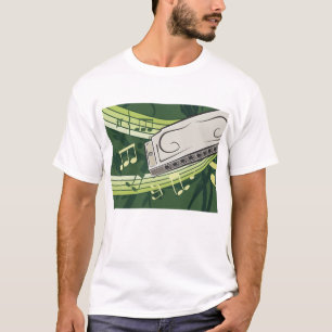 T-shirt Blues et musique folklorique à l'harmonica