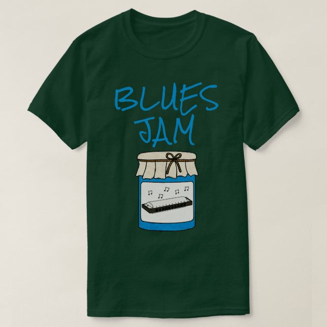 T-shirt Blues Jam Harmonica Harp Player Musicien (Design devant)