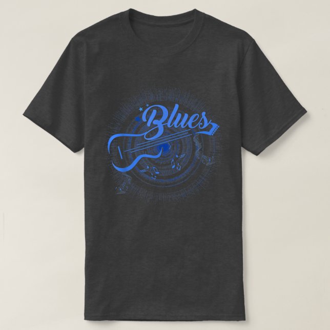T-shirt Blues Musique Musicien Guitare Joueur Drôle Cadeau (Design devant)
