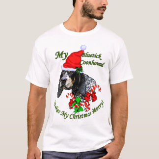 T-shirt Bluetick Coonhound cadeaux de Noël